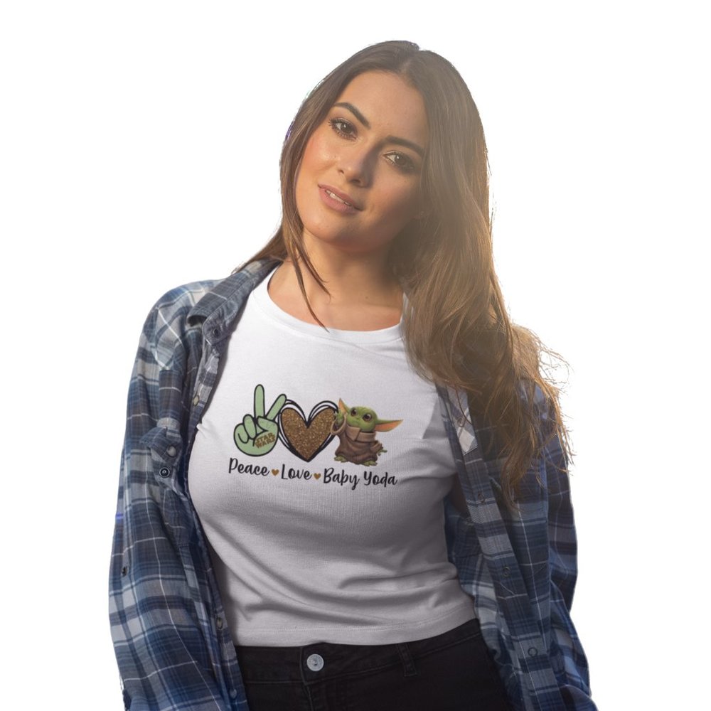 Peace Love Baby Yoda Tee - Picture 2 of 5